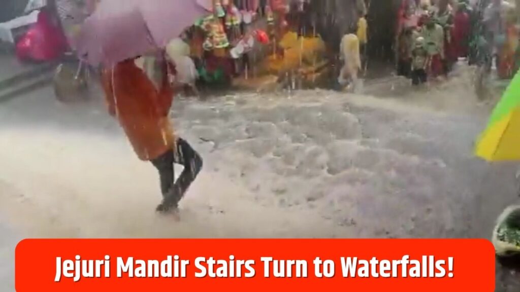 Jejuri Mandir Stairs Turn to Waterfalls