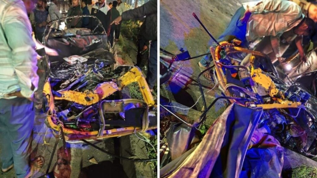 Dramatic Pune Autorickshaw Crash: Fire Brigade Rescues Driver on Bavdhan-Warje Road 2 mrudula 14 1