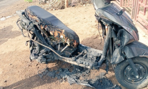 EV Scooter catches fire
