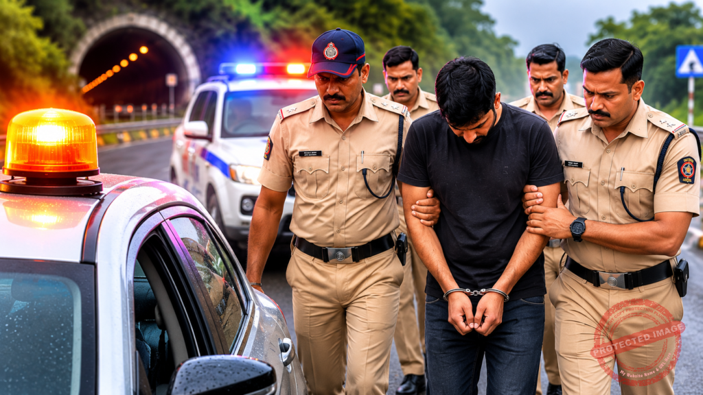 Five accused, including three Highway Traffic Police personnel, have been arrested in an alleged ₹5 lakh extortion attempt involving tourists on the Pune–Lonavala Expressway.