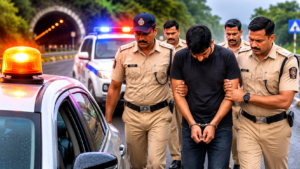 Five accused, including three Highway Traffic Police personnel, have been arrested in an alleged ₹5 lakh extortion attempt involving tourists on the Pune–Lonavala Expressway.