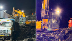 One Dead, 14 Rescued as Massive Garbage Collapse Triggers Building Cave-In at PCMC's Moshi Waste Plant